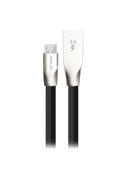 HY-X205 3A Micro USB 1 mt Siyah Data + Şarj Kablosu