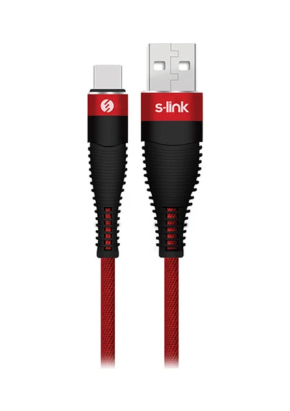 S-link Swapp SW-C785 1.2 mt 3A Type-C Kırmızı Şarj Kablosu