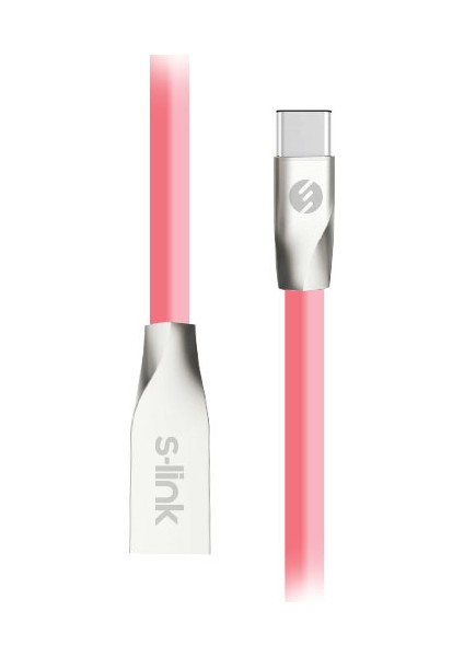 SW-C705 2A 1 mt Pembe Type-C Data + Şarj Kablosu