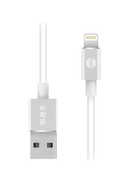 SW-C609 3 mt 2.4A USB to Lightning Beyaz Data + Şarj Kablosu