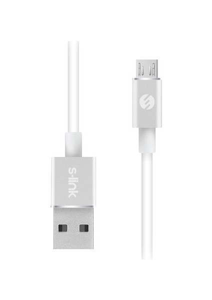 SW-C509 3 mt 2.4A USB to Micro USB Beyaz Data + Şarj Kablosu