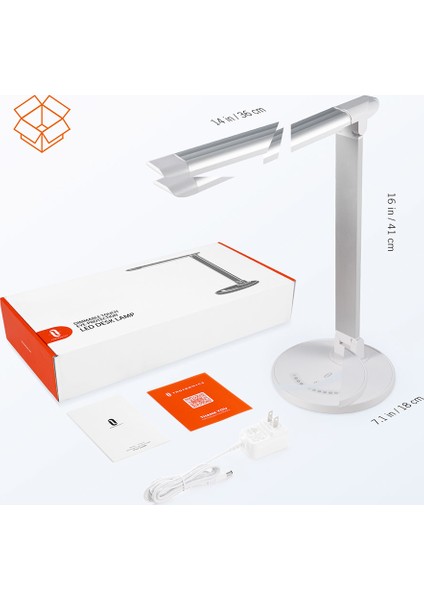 TT-DL13 USB Şarj Portlu 12W LED Masa Lambası Philips EnabLED Programı Üyesi Beyaz (5 Renk, 7 Kısıklık Dokunmatik Ayarlı)