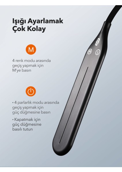 TT-DL072 1000 Lux/450 lm Esnek Başlıklı LED Zemin Lambası (4 Renk, 4 Kısıklık Dokunmatik Ayarlı)