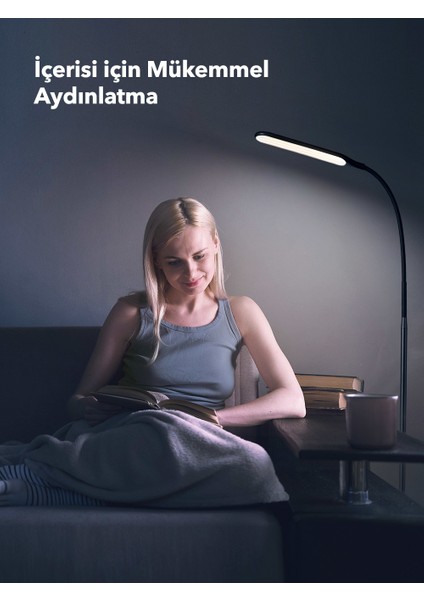 TT-DL072 1000 Lux/450 lm Esnek Başlıklı LED Zemin Lambası (4 Renk, 4 Kısıklık Dokunmatik Ayarlı)