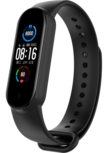 Case 4U Xiaomi Mi Band 6 / Mi Band 5 Akıllı Bileklik Kordonu Silikon Kum Siyah