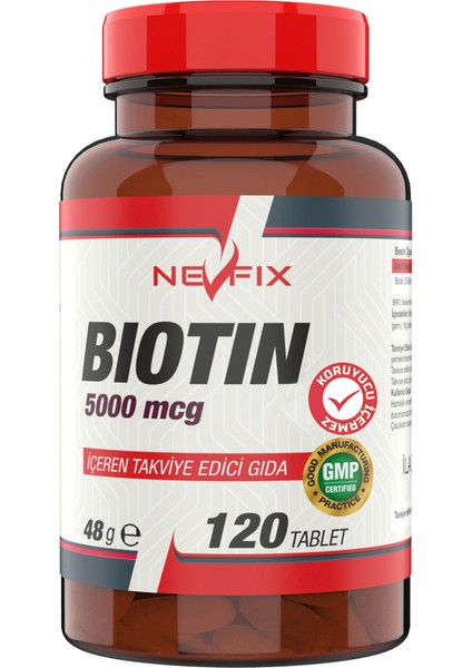 Biotin 5000 Mcg 120 Tablet x 3 Kutu 360 Tablet