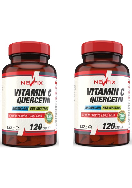 Vitamin C Bromelian Quercetin 120 Tablet x 2 Kutu 240 Tablet