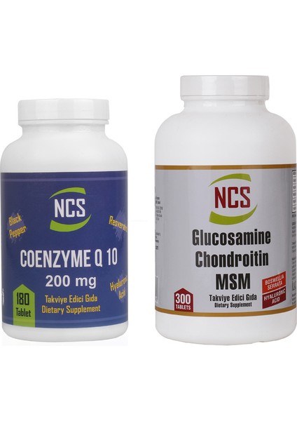 Glucosamine Chondroitin Msm 300 Tab Coenzyme Q10 200 mg 180 Tablet