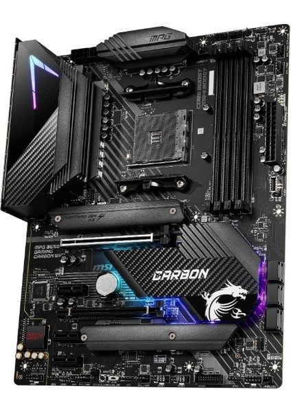 MPG B550 GAMING CARBON WIFI AM4 DDR4 5100(OC) HDMI DP M.2 USB3.2 WIFI RGB ATX Anakart
