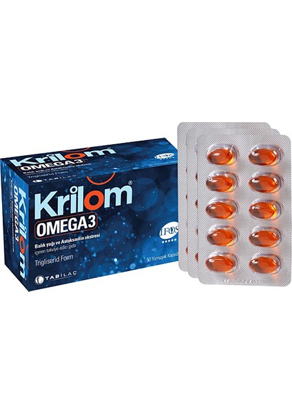 Tab Krilom Omega-3 Balık Yağı 50 Kapsül - 3 Adet