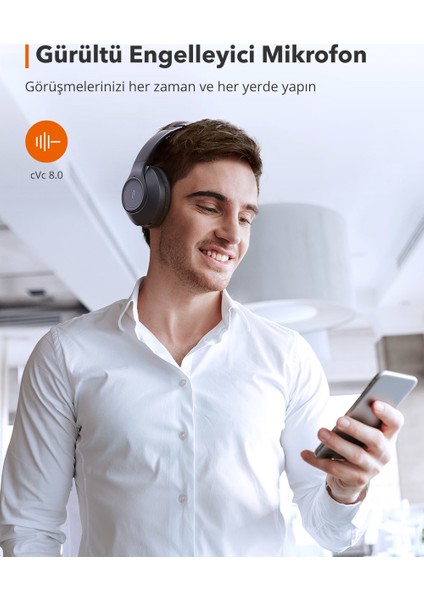 TaoTronics SoundSurge 55 Hibrit Aktif Gürültü Engelleyicili ANC cVc 8.0 Mikrofonlu Bluetooth Kulaklık 30 Saat Müzik