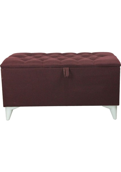 Vinda Kaptioneli Sandıklı Puf 90 cm Bordo Taş Düğmeli fiyatları