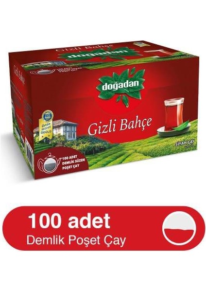 Gizli Bahçe 100'LÜ Demlik Poşet 320  gr 12'li 1 Koli