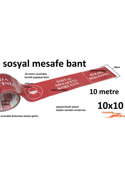 Sosyal Mesafe Bant Şerit Koruma Bantı Kırmızı 10 m Sağlık Bantı 10 cm İkaz Bantı fiyatları