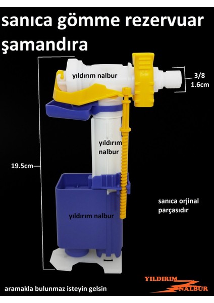 Gömme Rezervuar 3/8 Şamandırası Rezervuar İç Takım Flatör Diamente Model Doldurma