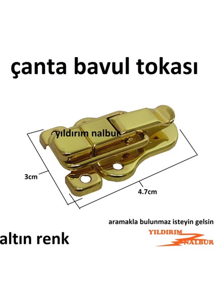 Çanta Tokası 2 Adet Sarı Renk Gold Altın Renk Kutu Kilidi Sandık Bavul Kilidi Çengelli