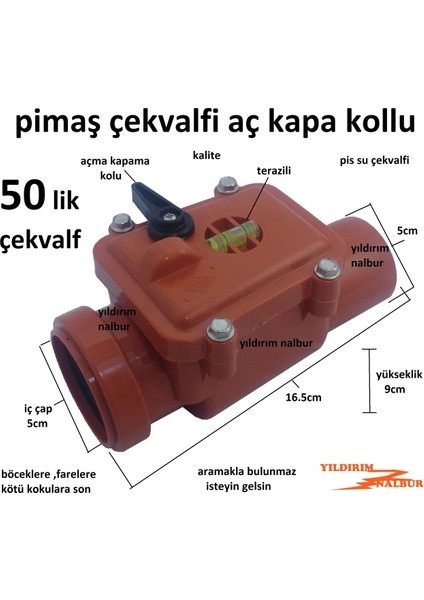 Çekvalf Plastik 50 Lik Logar Çekvalf Pis Su Klapesi Klapa 50 Lik Pimaş Çekvalf fiyatları