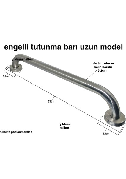 Engelli Tutunma Barı Banyo Tutamak Yaşlı Küvet Tutamak Uzun Boylu