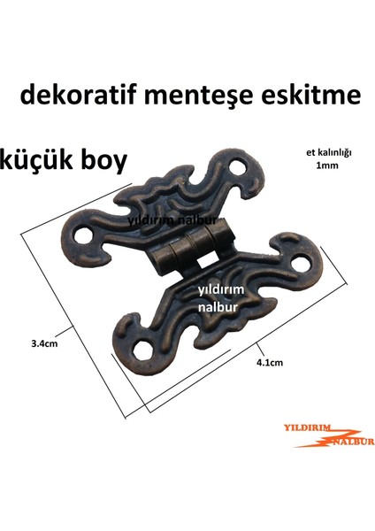 Eskitme Dekoratif Küçük 4 Adet Menteşe Yaprak Menteşe Kutu Dolap Menteşe