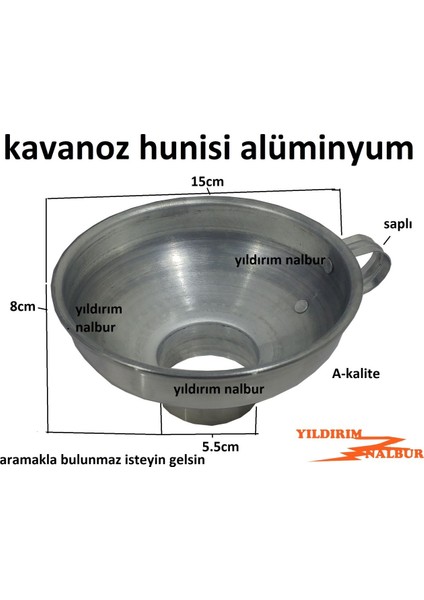 Kavanoz Hunisi Domates Salça Kışlık Huni Alüminyum Metal Doldurma Hunisi