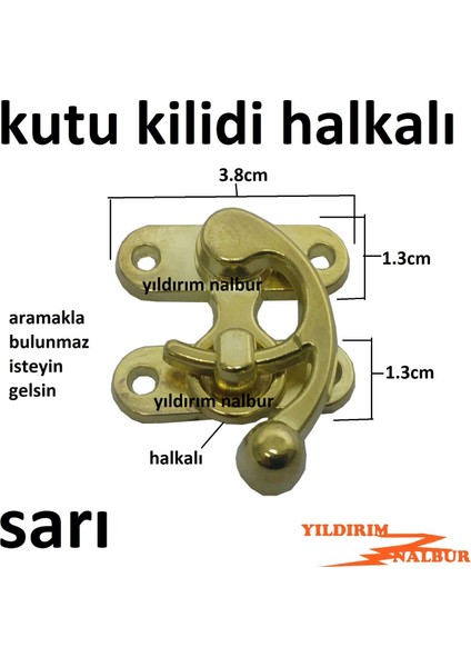 Kutu Kilidi 4 Adet Halkalı Altın Sarı Sandık Kilidi Büyük Tip Hobi Kilit Emniyet Kilidi Kapak Kilidi