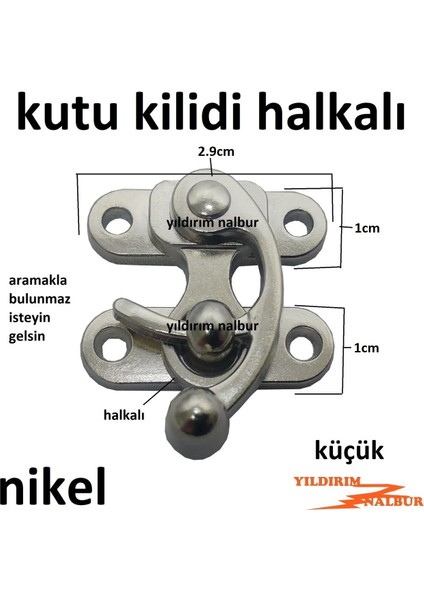 Mini Kutu Kilidi 4 Adet Halkalı Küçük Tip Nikel Sandık Kilidi Hobi Kilit Emniyet Kilidi Kanca