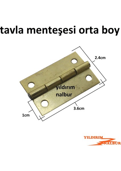 Tavla Menteşesi 5 Adet Kutu Menteşe Sarı Orta Boy Menteşe Hobi Menteşe