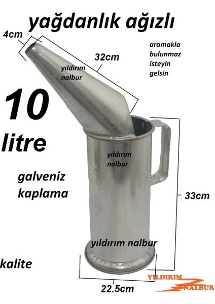 Yağdanlık 10 Litrelik Ağızlı Ağızlı Kocaman 10Luk Büyük Boylu Çift Sap Aktarma Kabı Hunili Metal fiyatları
