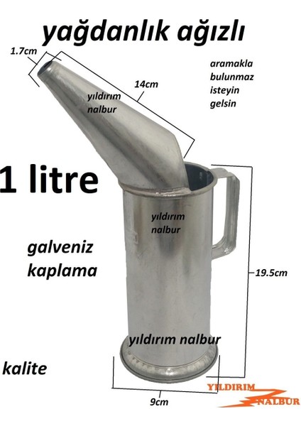 Yağdanlık 1Lt Ağızlı Ağızlı Aktarma Kabı Hunili Metal Galveniz fiyatları