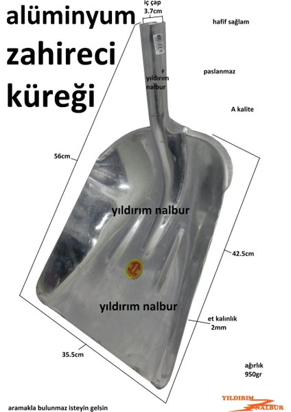 Zahire Küreği Büyük Boy Alüminyum Buğday Arpa Küreği Yaparlar Tahıl Kürek