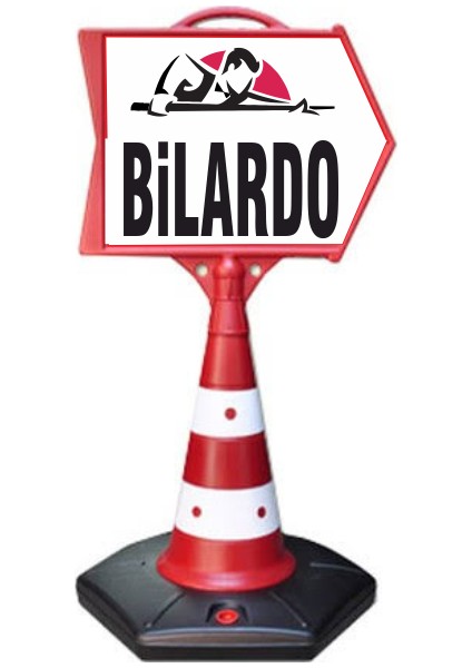 Bilardo Temalı Uyarı ve Yönlendirme Ok Dubası
