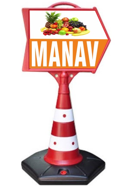 Manav Temalı Uyarı ve Yönlendirme Ok Dubası