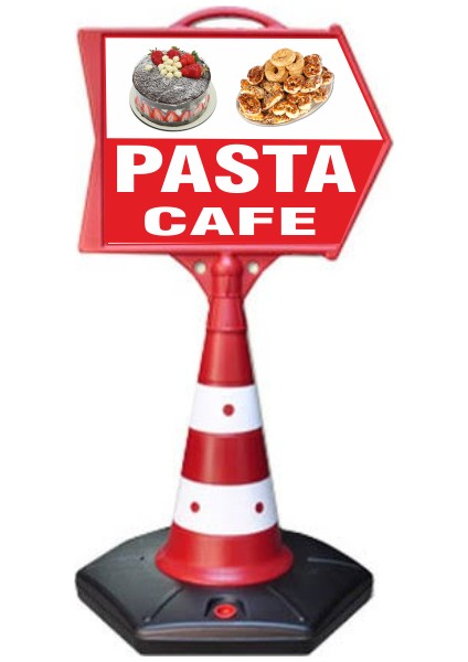 Pasta Temalı Uyarı ve Yönlendirme Ok Dubası