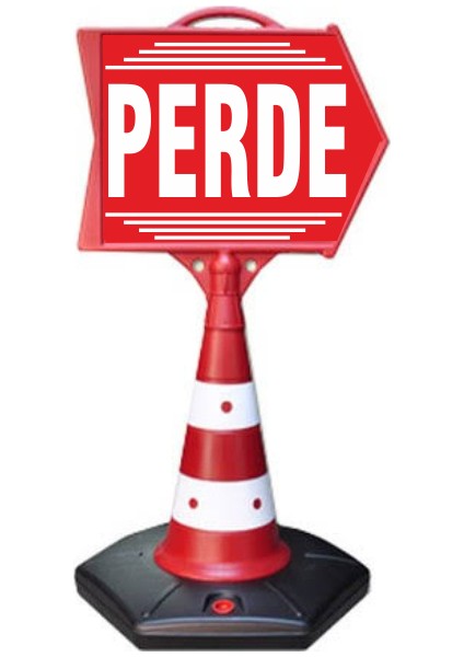 Perde Temalı Uyarı ve Yönlendirme Ok Dubası