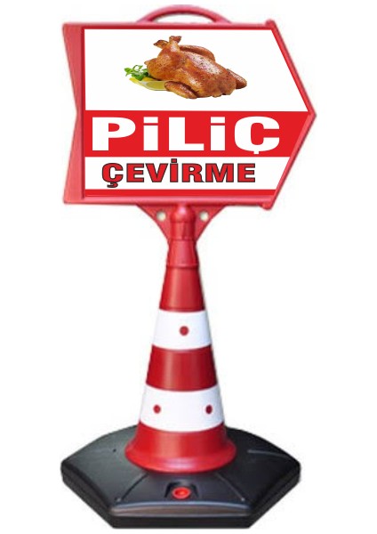 Piliç Çevirme Temalı Uyarı ve Yönlendirme Ok Dubası