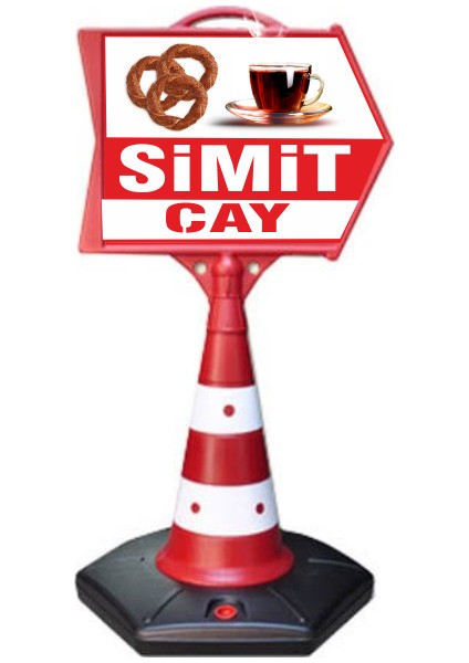 Simit Çay Temalı Uyarı ve Yönlendirme Ok Dubası