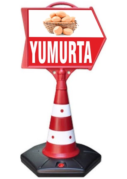Yumurta Temalı Uyarı ve Yönlendirme Ok Dubası