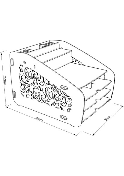 Design Otto Fxm Deco A4 Evrak Rafı Masaüstü Organizer Düzenleyici Beyaz