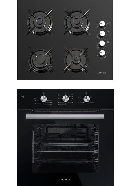 Black Crystal Dual 2'li Ankastre Set (A6SF2 MT Siyah Ankastre Fırın + 40TAHDF Siyah Ankastre Ocak)