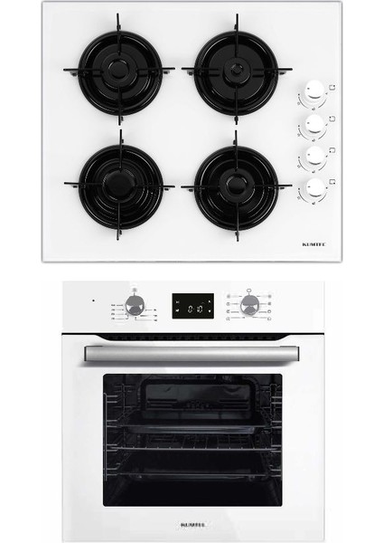 White Optimus Dual 2'li Ankastre Set (A6SF2 DDT Beyaz Ankastre Fırın + 40TAHDF Beyaz Ankastre Ocak)