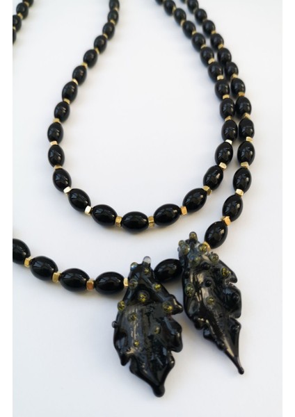 Murano Tasarım Tüy Boncuklu Gümüş Kolye fiyatları