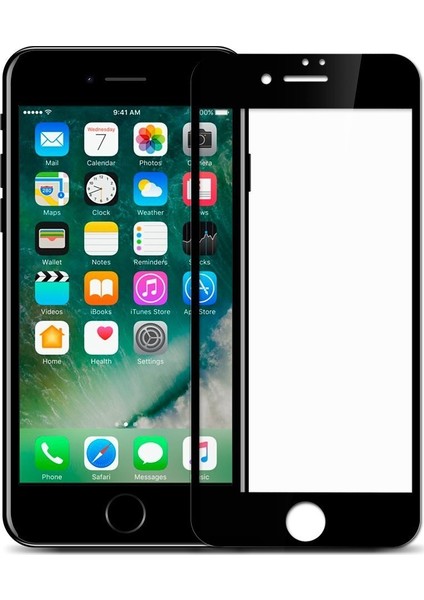 Apple iPhone SE 2020 / iPhone 8 / iPhone 7 Cam Ekran Koruyucu Tam Kaplayan GLAS.tR Slim Full Cover Black - AGL01314