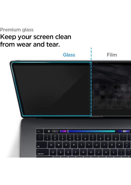 MacBook Pro 16" (2019-2020) Cam Ekran Koruyucu Glas.tR Slim Full Cover - AGL00673