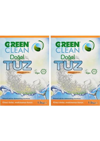 U Green Clean  Bulaşık Makinası  Tuz 1,5 kg 2'li Set