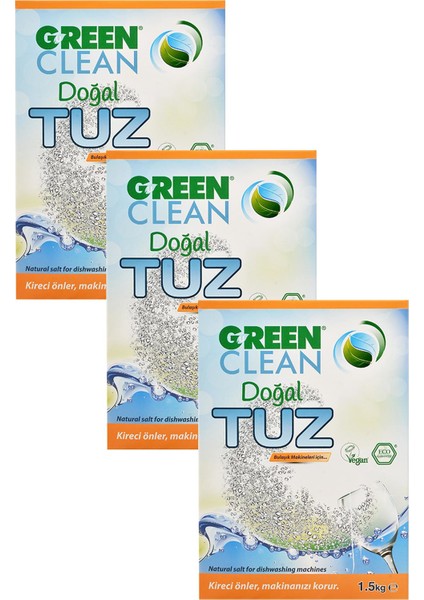 U Green Clean  Bulaşık Makinası  Tuz 1,5 kg 3'lü Set