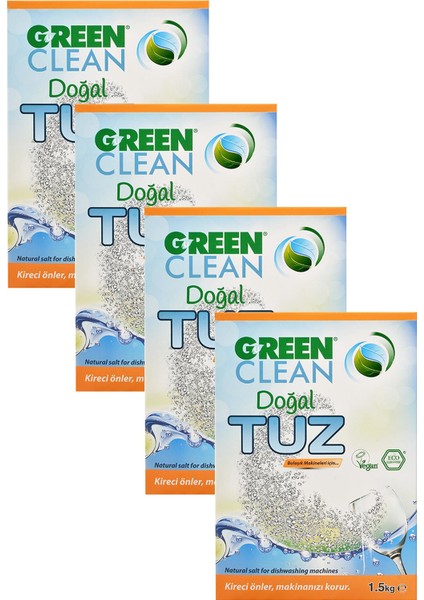 U Green Clean  Bulaşık Makinası  Tuz 1,5 kg 4'lü Set