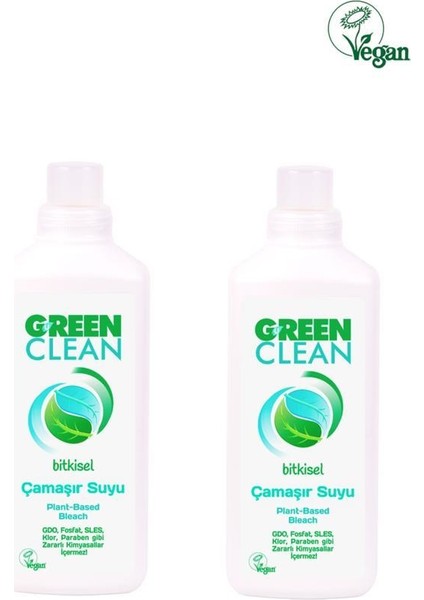 U Green Clean Bitkisel Çamaşır Suyu 1000 ml 2 Li Set