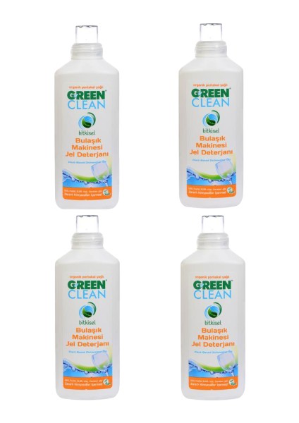 U Green Clean Bitkisel Portakal Yağlı Bulaşık Makinesi Jel Deterjanı 1000ML. 4 Lu Set