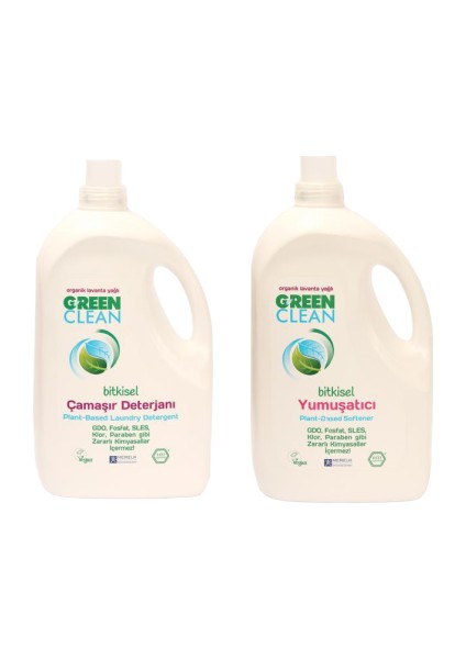 U Green Clean  Lavanta Yağlı Çamaşır Deterjanı 2750 Ml+  Lavanta Yağlı Bitkisel Yumuşatıcı 2750 ml