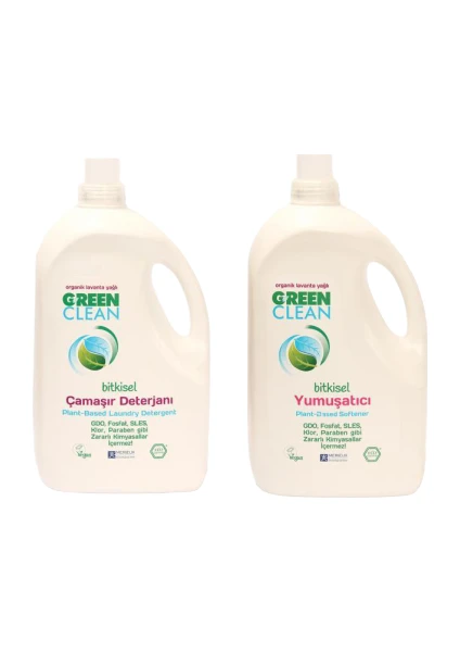 U Green Clean  Lavanta Yağlı Çamaşır Deterjanı 2750 Ml+  Lavanta Yağlı Bitkisel Yumuşatıcı 2750 ml